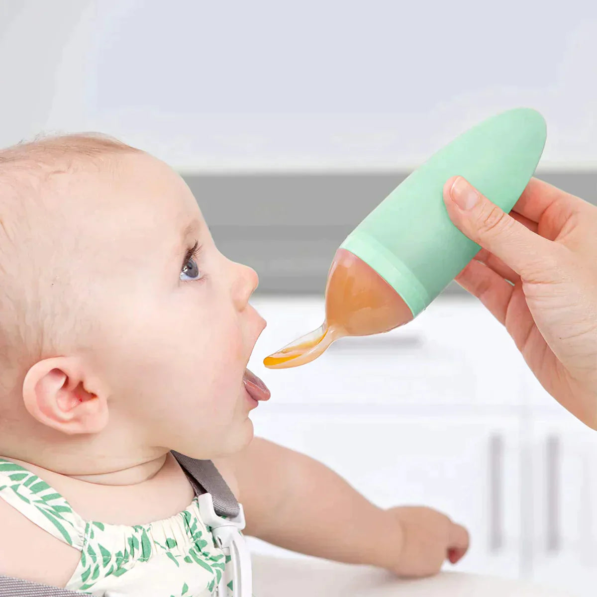 Squirt Silicone Baby Food Dispensing Spoon - Mint Green