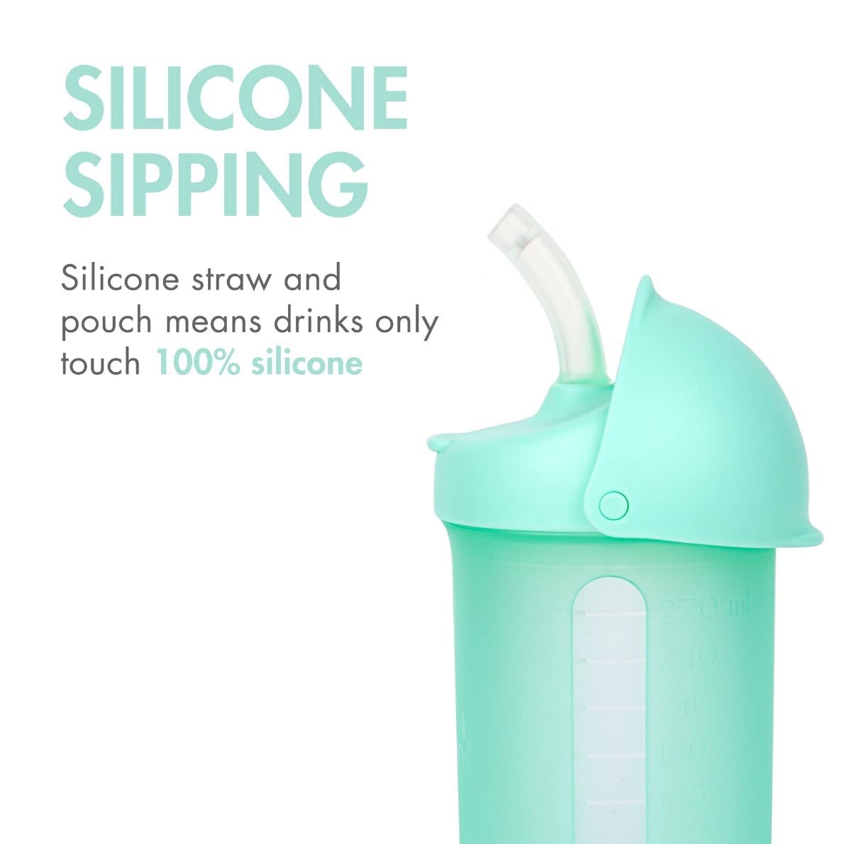 Swig Silicone Straw Bottle 295ml - Mint