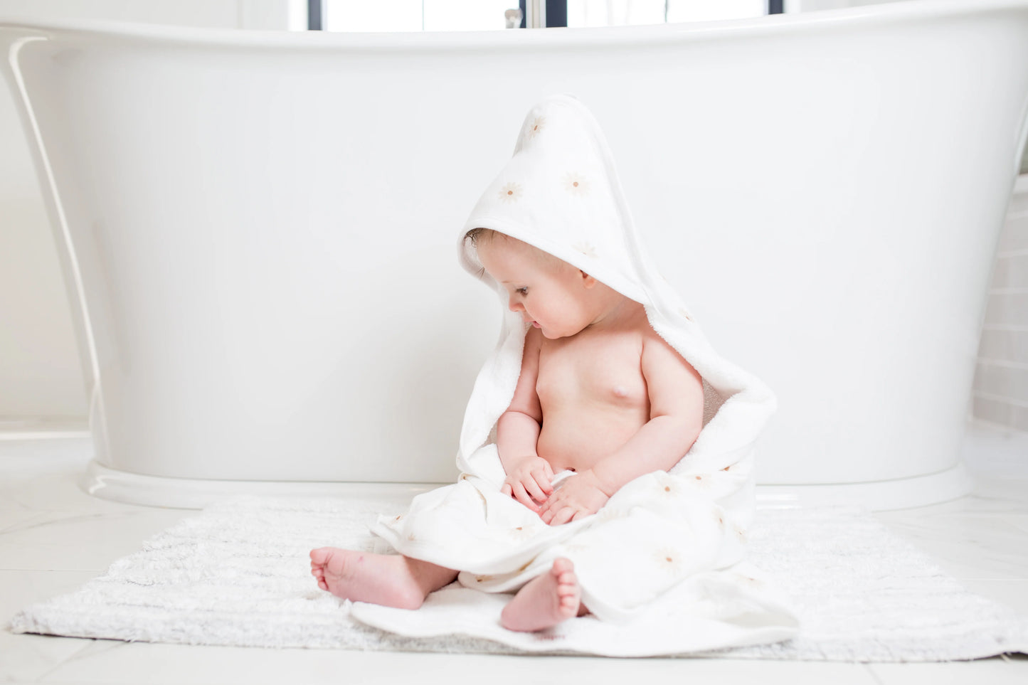 Baby Hooded Towel - Daisies