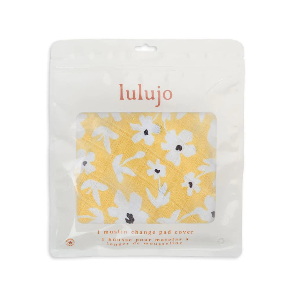 Muslin Change Pad Cover - Yellow Wildflowers