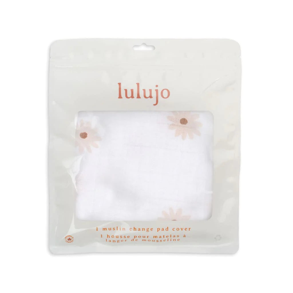 Muslin Change Pad Cover - Daisies