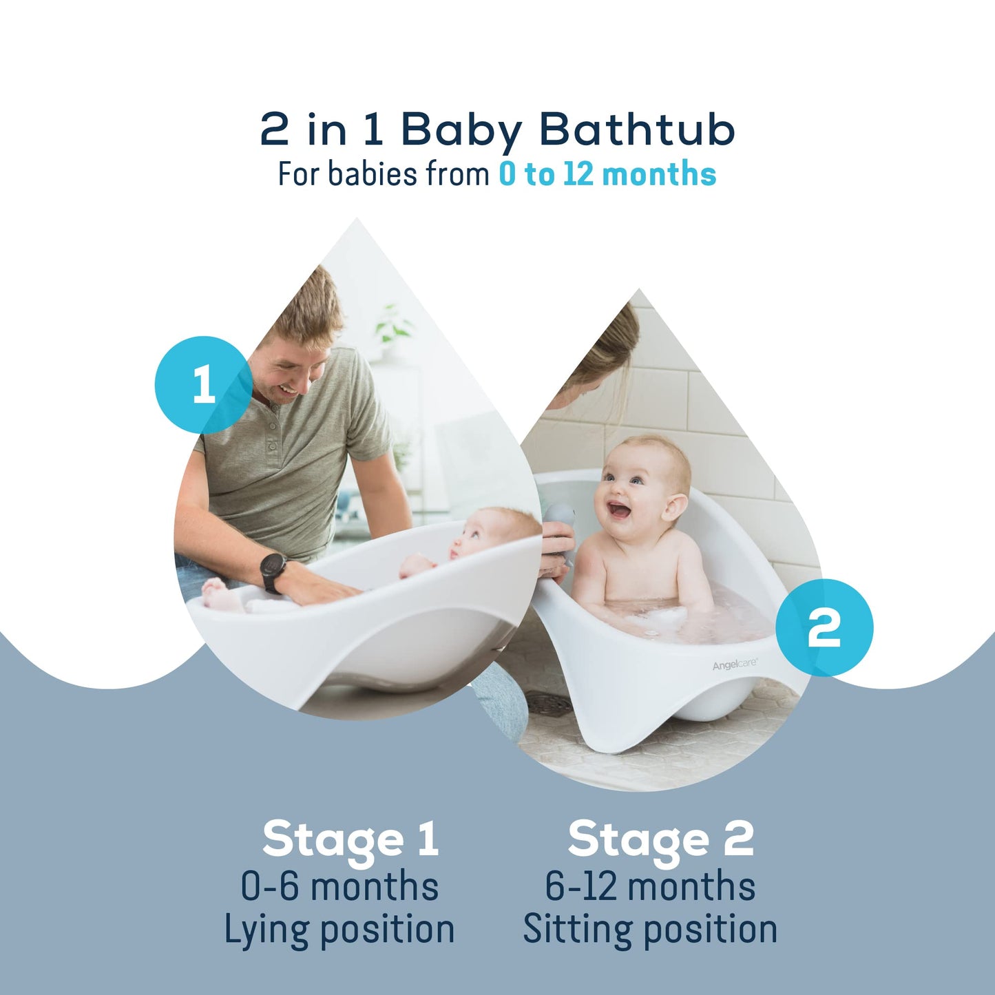 Angelcare 2 in 1 Baby Bathtub