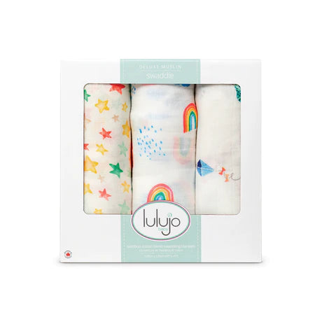 3-Pack Bamboo Muslin Swaddle Blankets - High in the Sky