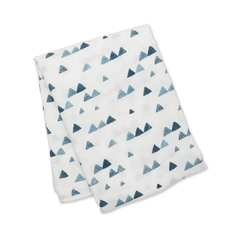 Bamboo Swaddle - Navy Triangles