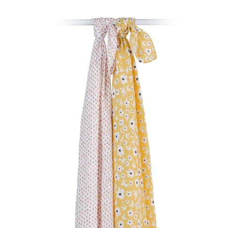 2-pack Cotton Swaddles - Wildflowers & Dots