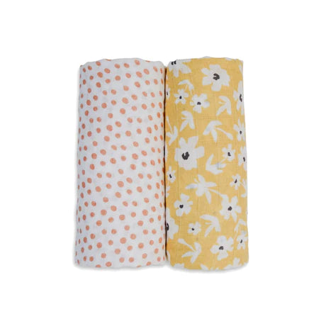 2-pack Cotton Swaddles - Wildflowers & Dots