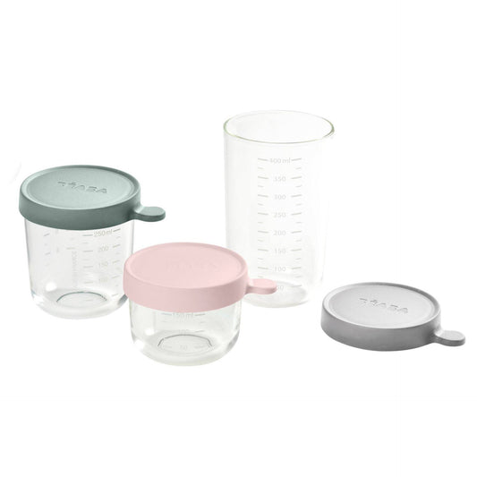 Set of 3 Glass Containers - Cloud